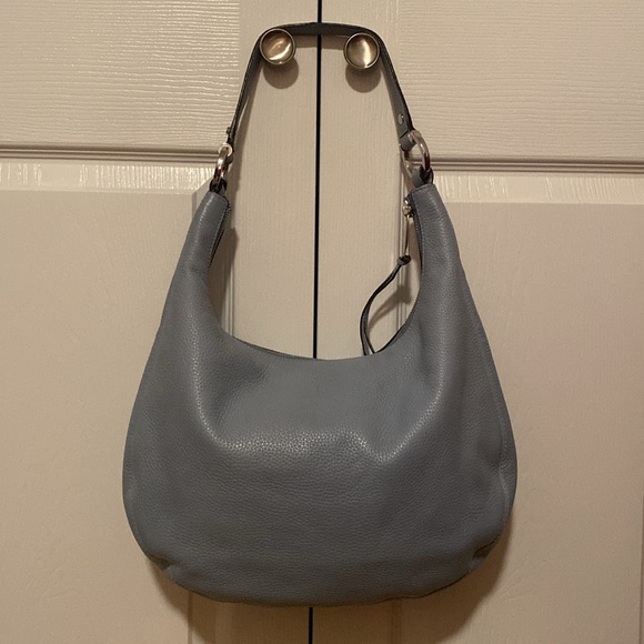 🔹Michael Kors🔹 Rhea🔹Pale Blue🔹Large Zip Shoulder Hobo Bag/EUC - Picture 2 of 14